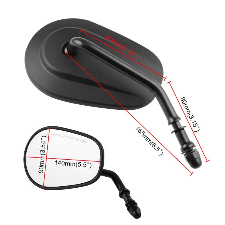 MB-MR008-BK Motorcycle Modified Rotatable Matt Rear View Mirror Set for Harley Davidson XL 883 12...
