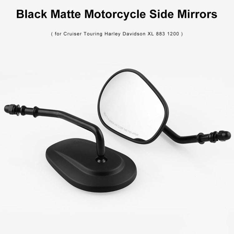 MB-MR008-BK Motorcycle Modified Rotatable Matt Rear View Mirror Set for Harley Davidson XL 883 12...
