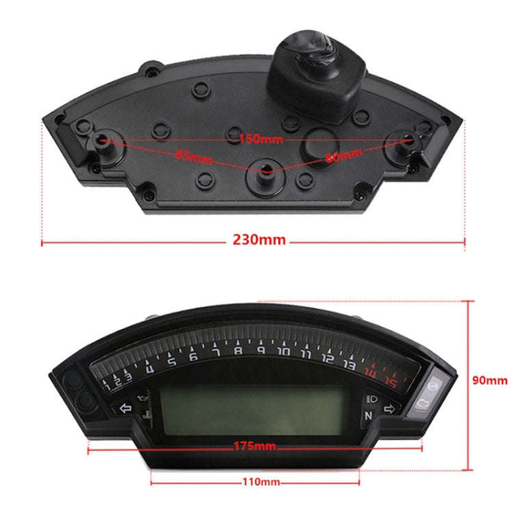 Motorcycle LCD TFT Digital Speedometer 14000RPM 6 Gear Backlight Motorcycle Odometer for 1,2,4 Cy...