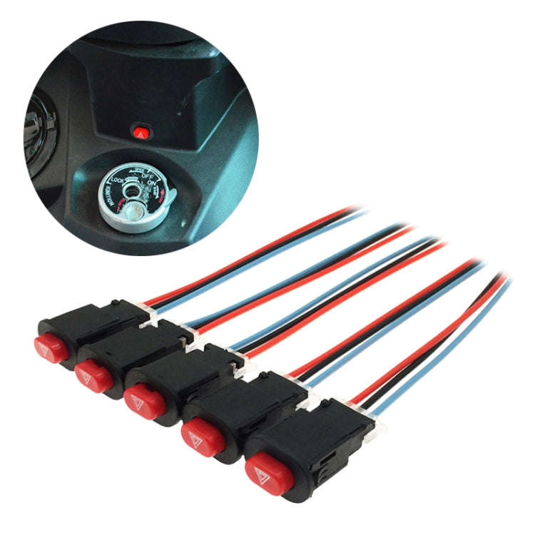 5 PCS Motorcycle sScooter Modified Double Flashing Warning Light Switch, Double Flashing Warning ...