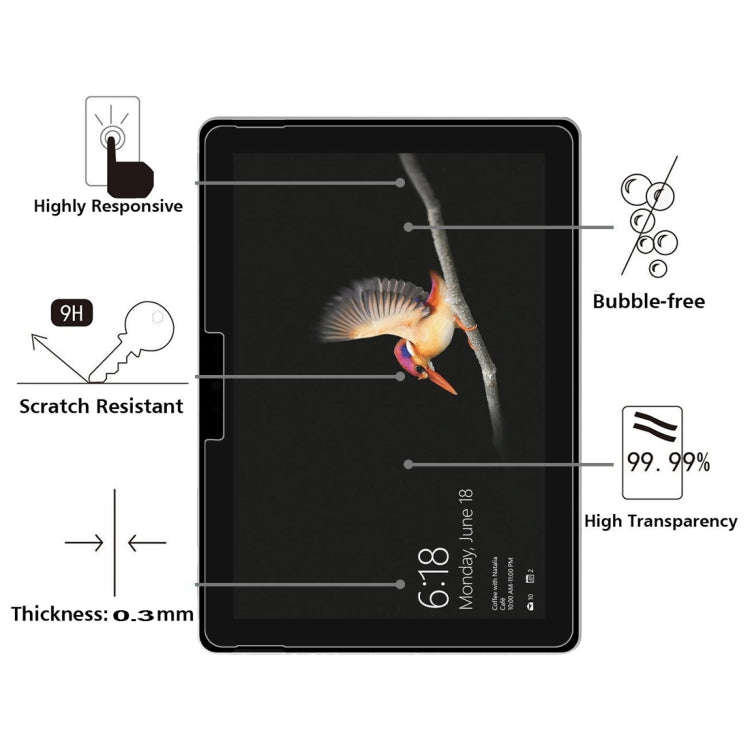 0.26mm 9H Surface Hardness Explosion-proof Tempered Glass Film for Microsoft Surface Go 10.0, For...