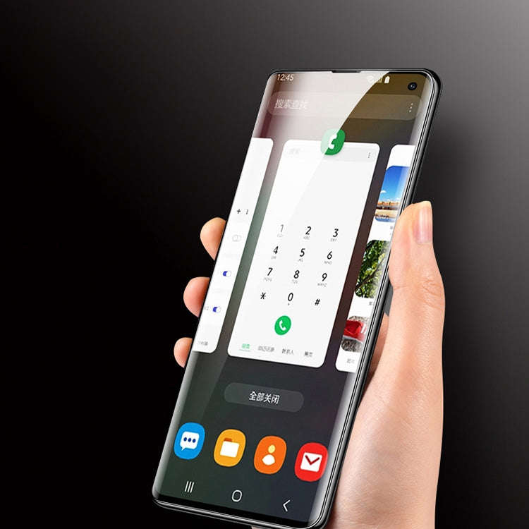 UV Liquid Curved Full Glue Tempered Glass for Galaxy S10,Support Fingerprint Unlock, For Galaxy S...