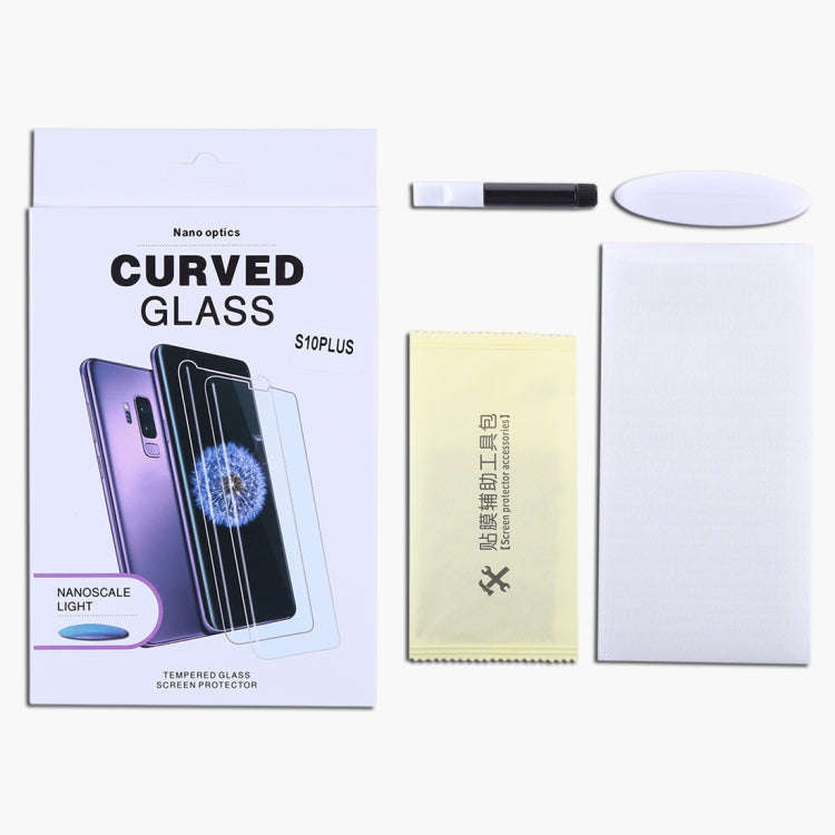 UV Liquid Curved Full Glue Tempered Glass for Galaxy S10,Support Fingerprint Unlock, For Galaxy S...