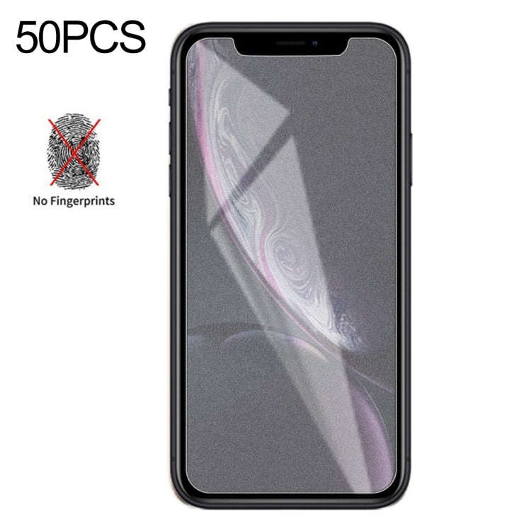 For iPhone XR / iPhone 11 50pcs Matte Frosted Tempered Glass Film, No Retail Package, For iPhone ...