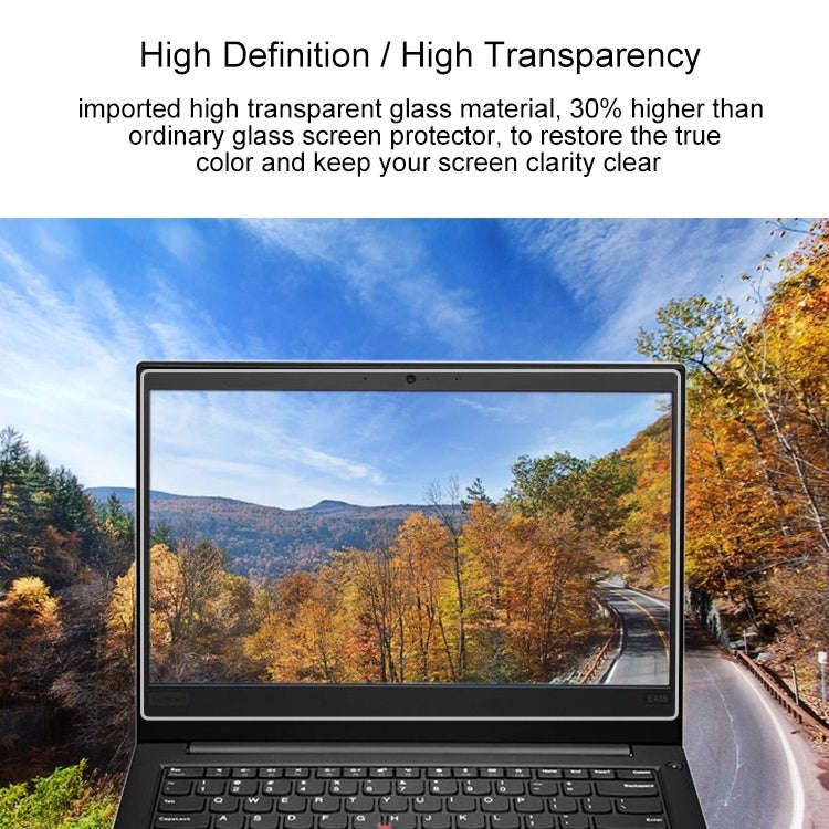 0.4mm 9H Surface Hardness Full Screen Tempered Glass Film for Lenovo ThinkPad E485 14 inch, Lenov...