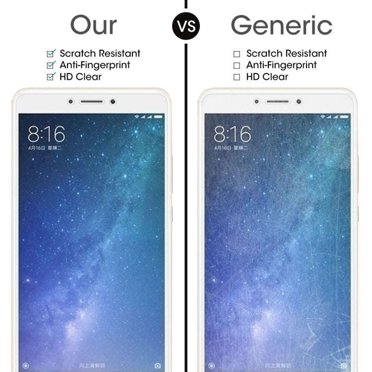 100 PCS for  Xiaomi Mi Max 2 0.3mm 9H Surface Hardness 2.5D Explosion-proof Non-full Screen Tempe...