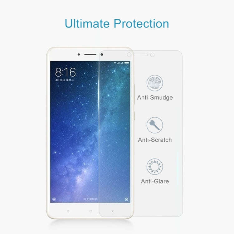 100 PCS for  Xiaomi Mi Max 2 0.3mm 9H Surface Hardness 2.5D Explosion-proof Non-full Screen Tempe...