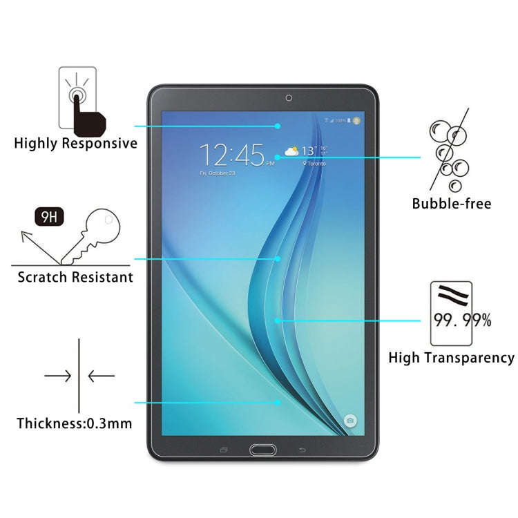 For Samsung Galaxy Tab E 9.6 2 PCS 9H HD Explosion-proof Tempered Glass Film, For Samsung Galaxy ...