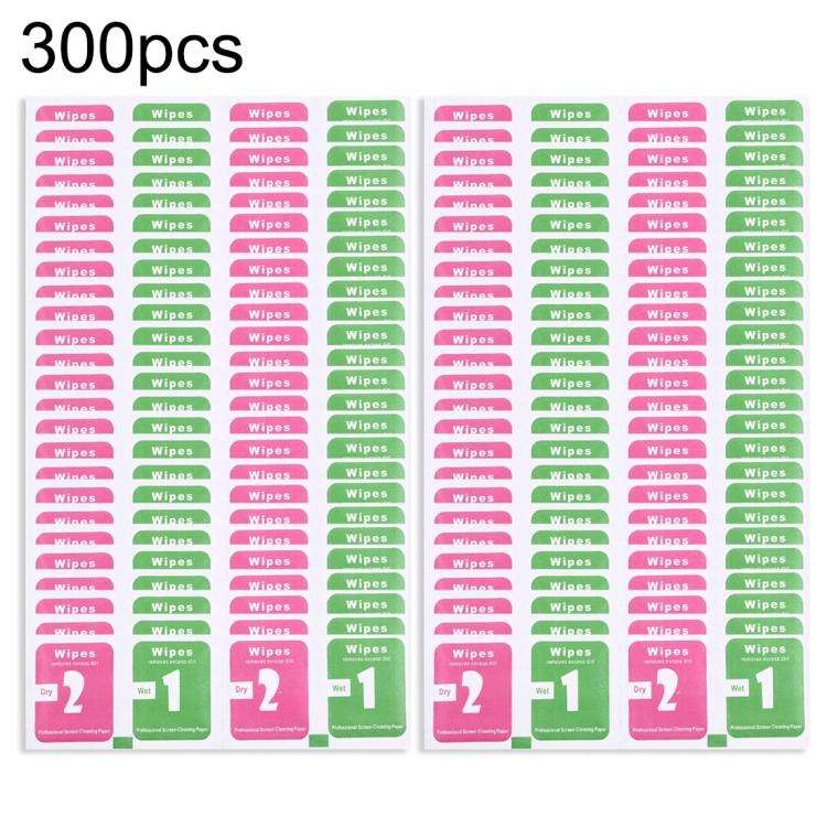 300pcs Dry-Wet Wipes Screen Protectors Accessories Alcohol for Pad Mobile Phone Watch Screen Clea...