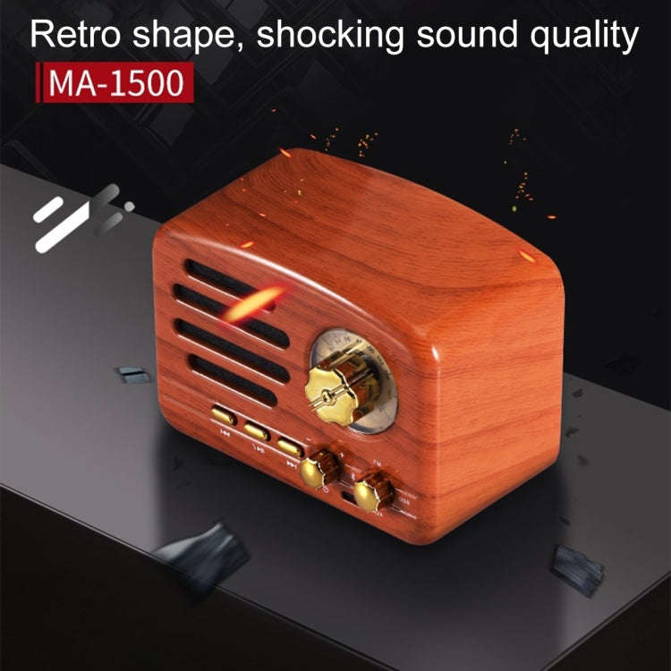 Angel MA-1500 Retro Bluetooth HiFi Radio Speaker with Colorful LED Light, Support USB & FM & 3.5m...