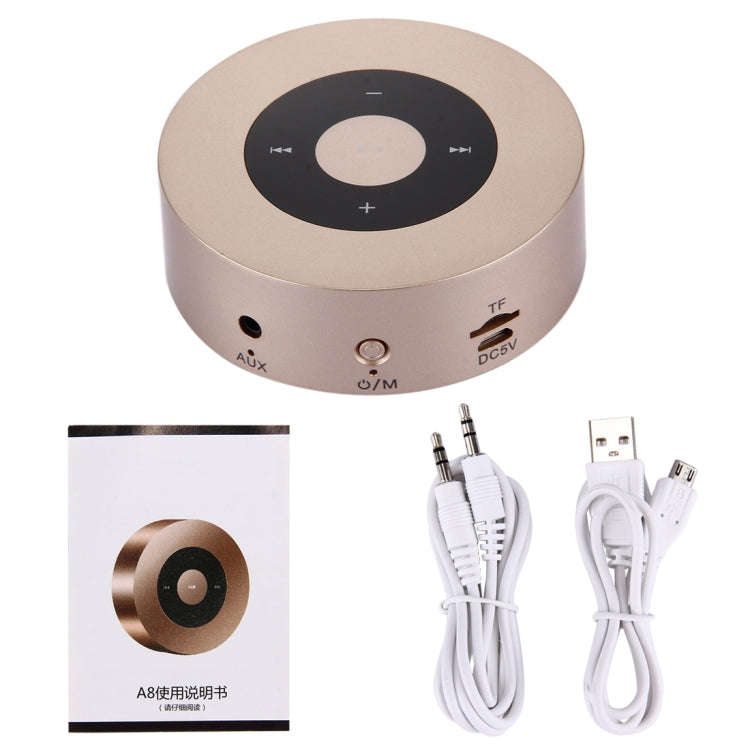 A8 Portable Stereo Bluetooth Speaker Built-in MIC, Support Hands-free Calls / TF Card / AUX IN, P...