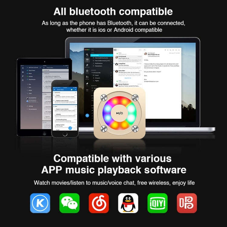 A9 Portable Bluetooth Stereo Speaker with Built-in MIC & Light, Support Hands-free Calls & TF Car...