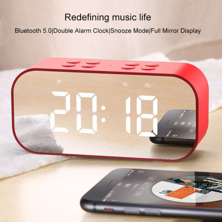 AEC BT501 Bluetooth 5.0 Mini Speaker with LED & Alarm Clock & Clock & Mirror, Support 32G TF Card...