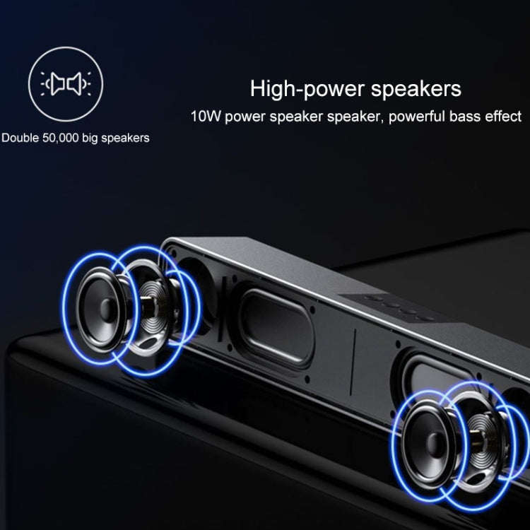 LEERFEI E91 10W Long Bar Shape Dual-speaker Multimedia Radio Bluetooth Audio, Support TF Card / U...