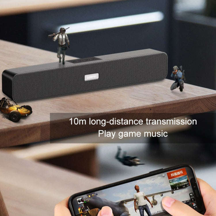 LEERFEI E91 10W Long Bar Shape Dual-speaker Multimedia Radio Bluetooth Audio, Support TF Card / U...