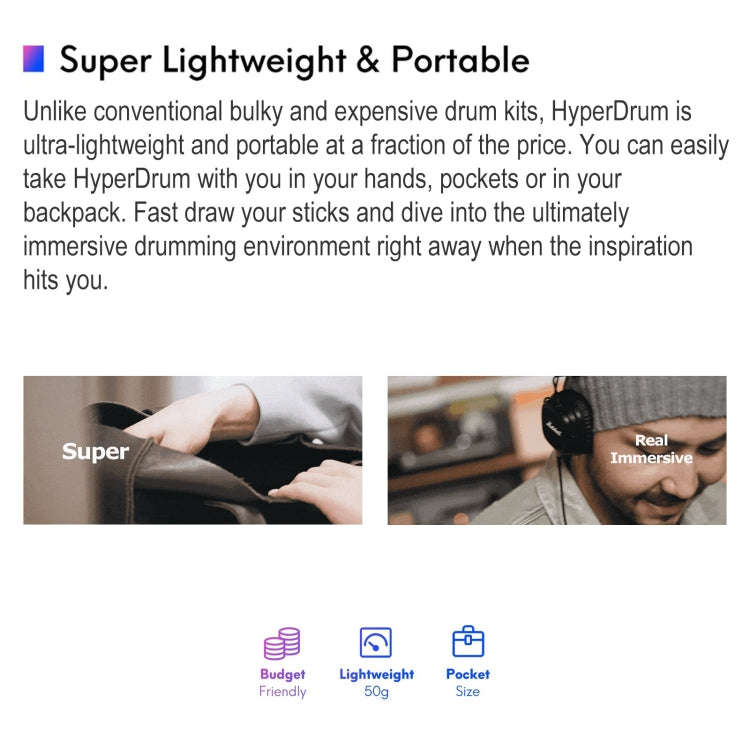 Hyperdrum Somatosensory Virtual Drum Kit Smart Portable Musical Instrument, Hyperdrum Somatosenso...