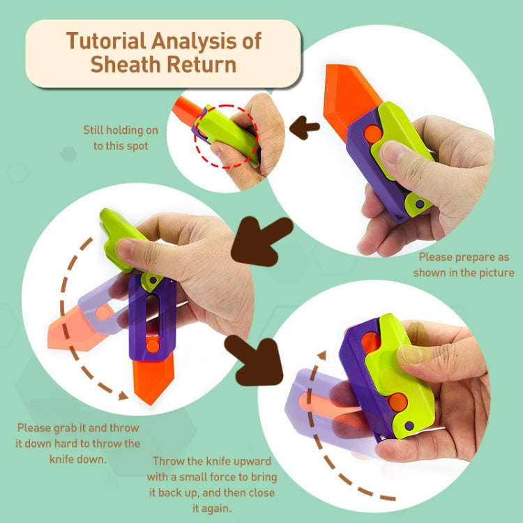 3D Decompression Toy Gravity Luminous Carrot Knife, Colors Shipped Randomly, Luminous