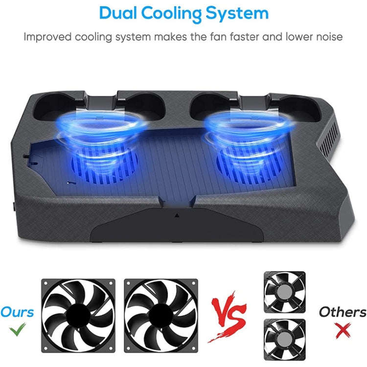 KJH P5-010-2 Multi-function Charging Cooling Fan Base with Storage Tray Bracket For PS5 De / UHD,...