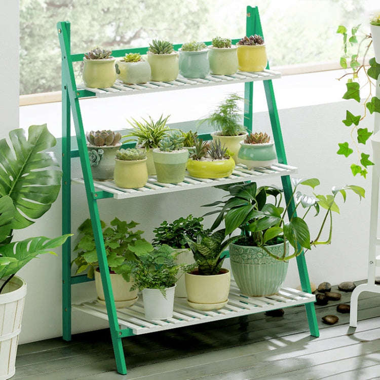 Bamboo 3-Tier Hanging Plant Stand Planter Shelves Flower Pot Storage Rack Folding Display Shelvin...