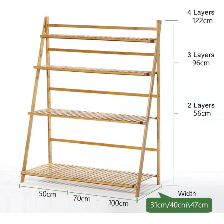Bamboo 3-Tier Hanging Plant Stand Planter Shelves Flower Pot Storage Rack Folding Display Shelvin...