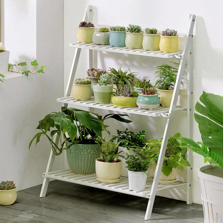 Bamboo 3-Tier Hanging Plant Stand Planter Shelves Flower Pot Storage Rack Folding Display Shelvin...