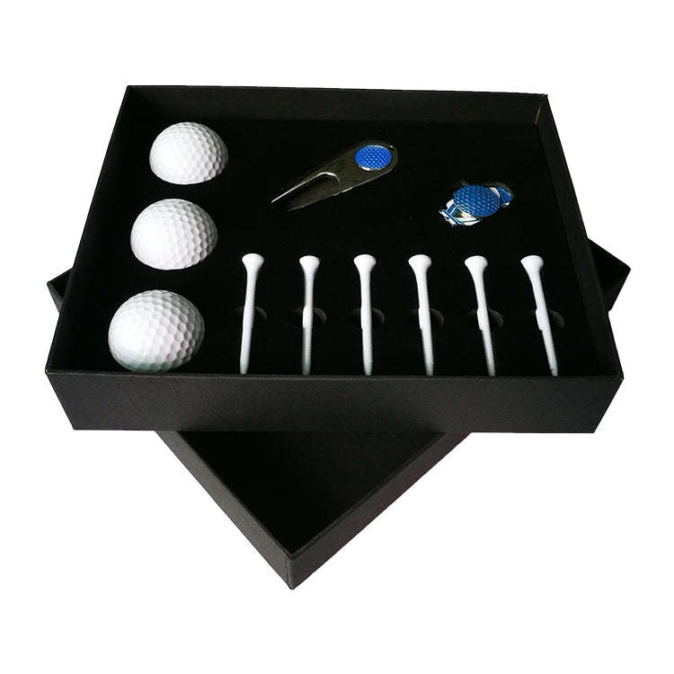 11 in 1 6 Golf Tees + Divot Tool + 3 Golf Balls Gift Box Set, 11 in 1 Blue, 11 in 1 Red