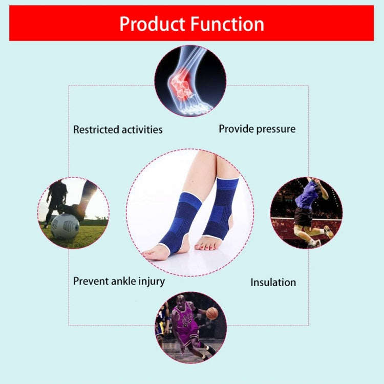2 PCS Elastic Sports Ankle Support Guards, Size: 19 x 8cm (Royal Blue), Ankle Support Size: 8 x 19cm