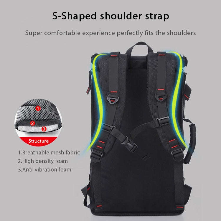 KAKA Large Capacity Backpack Men Travel Bag Leisure Student Waterproof Shoulders Bag with Lock, K...
