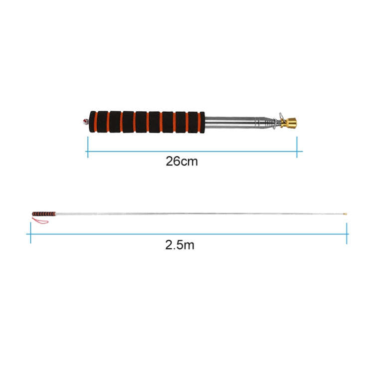 2.5M 11 Knots Multi-function Telescopic Stainless Steel Sponge Golden Head Teaching Stick Guide F...