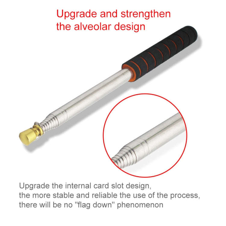 2.5M 11 Knots Multi-function Telescopic Stainless Steel Sponge Golden Head Teaching Stick Guide F...