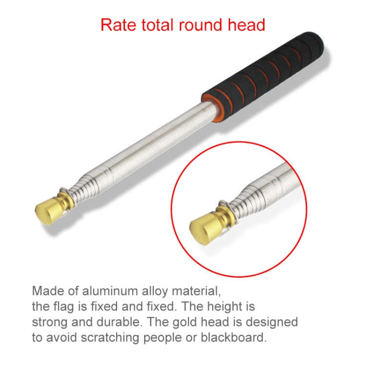 2.5M 11 Knots Multi-function Telescopic Stainless Steel Sponge Golden Head Teaching Stick Guide F...
