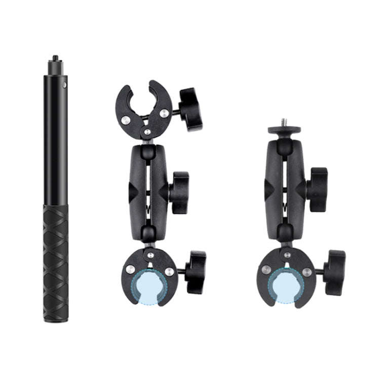 Motorcycle Dual-headsCrab & Single Heads Clamps Handlebar Fixed Mount Selfie Stick, Dual-heads Cr...