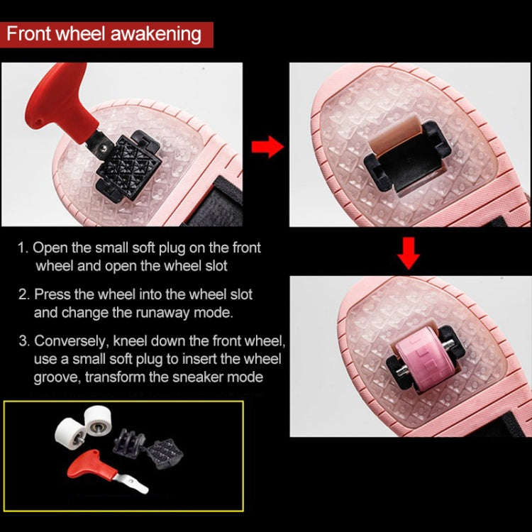 CD03 LED Double Wheel Wing Roller Skating Shoes, Size : 40, Size : 40 (Black), Size : 40 (Pink), ...