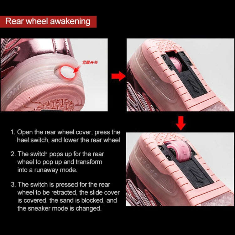 CD03 LED Double Wheel Wing Roller Skating Shoes, Size : 40, Size : 40 (Black), Size : 40 (Pink), ...
