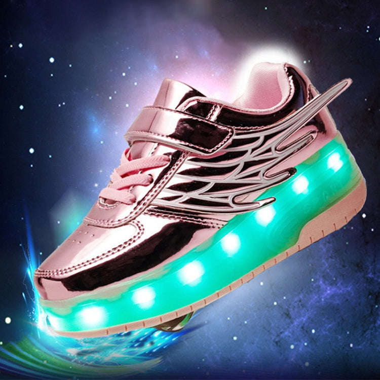 CD03 LED Double Wheel Wing Roller Skating Shoes, Size : 40, Size : 40 (Black), Size : 40 (Pink), ...
