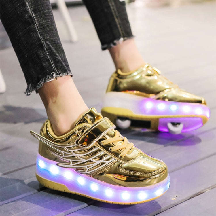 CD03 LED Double Wheel Wing Roller Skating Shoes, Size : 40, Size : 40 (Black), Size : 40 (Pink), ...