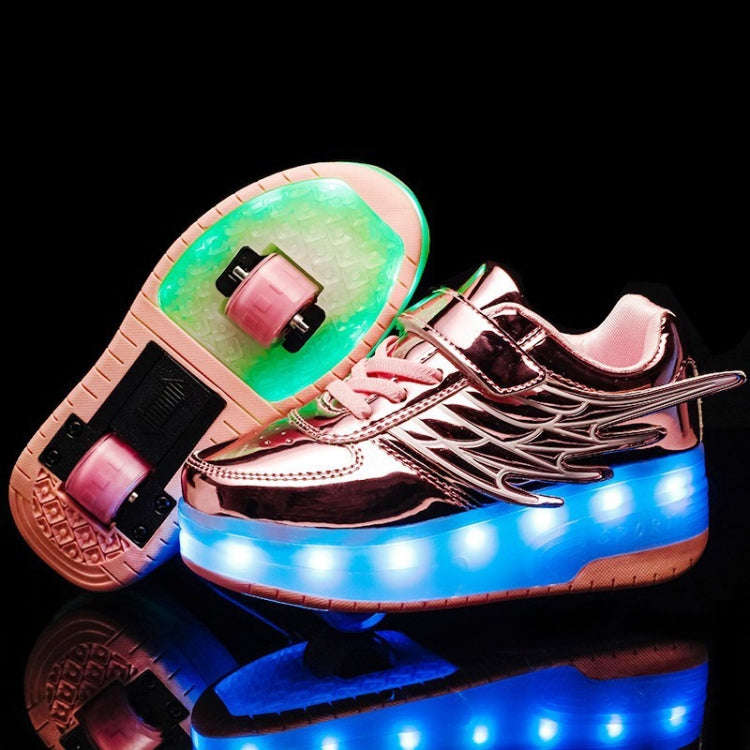 CD03 LED Double Wheel Wing Roller Skating Shoes, Size : 40, Size : 40 (Black), Size : 40 (Pink), ...