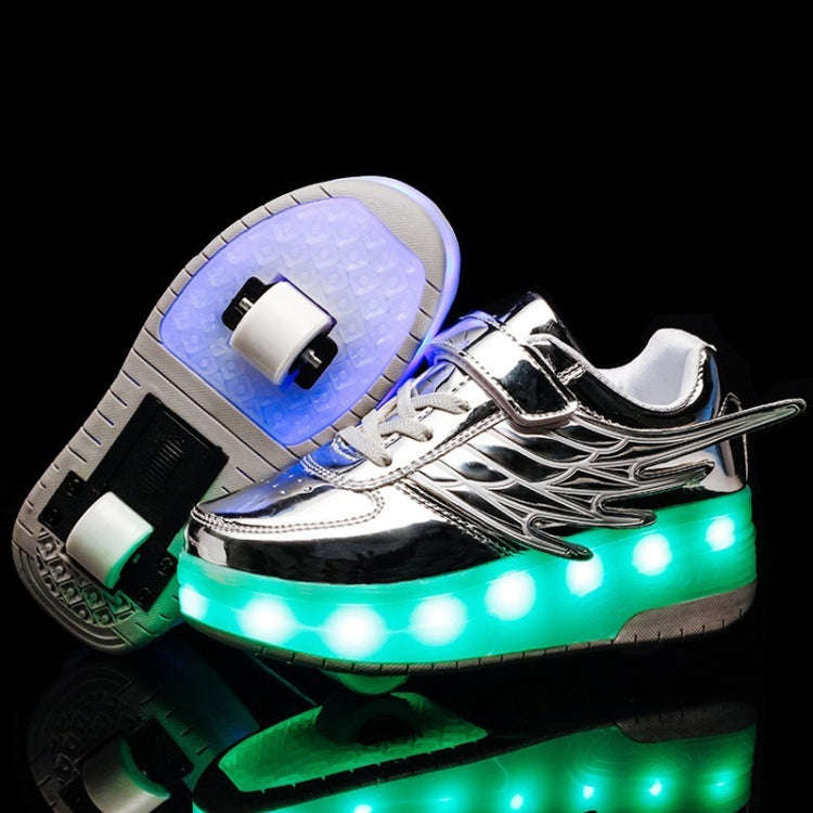CD03 LED Double Wheel Wing Roller Skating Shoes, Size : 40, Size : 40 (Black), Size : 40 (Pink), ...