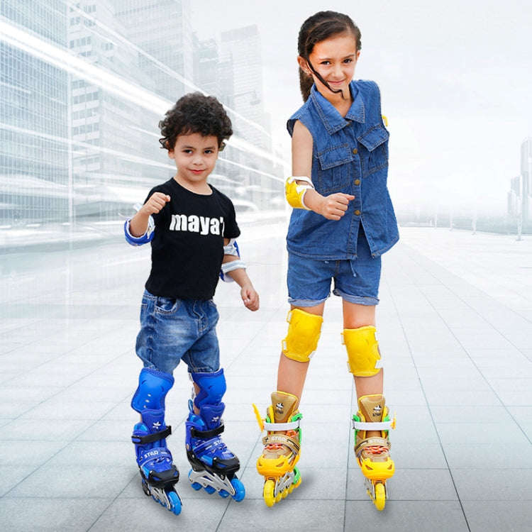 Adjustable Children Full Flash Single Four-wheel Roller Skates Skating Shoes Set, Size : S, Size ...