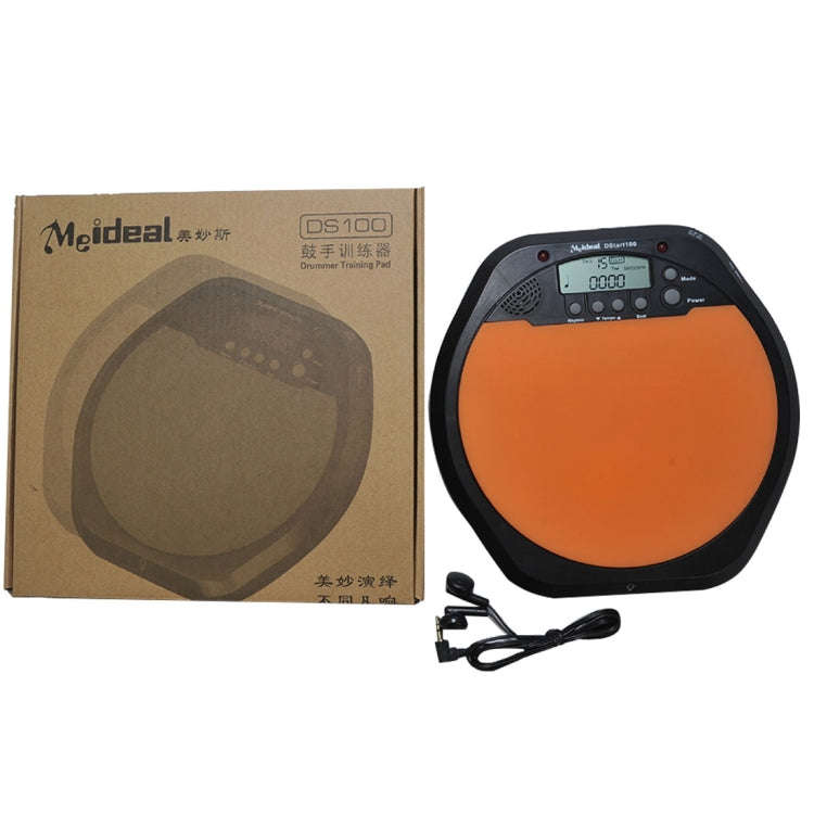 Electronic Dumb Combat Board Trainer Drum Exercise Metronome DS100(Black+Orange), Electronic Drum...