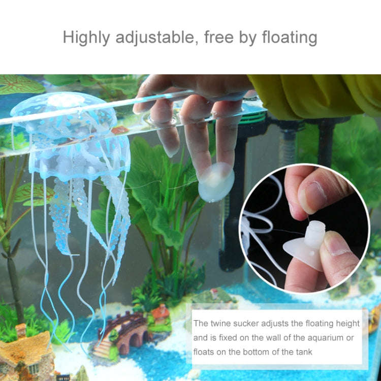 Aquarium Articles Decoration Silicone Simulation Fluorescent Sucker Jellyfish, Size: 5*17cm, 5cm