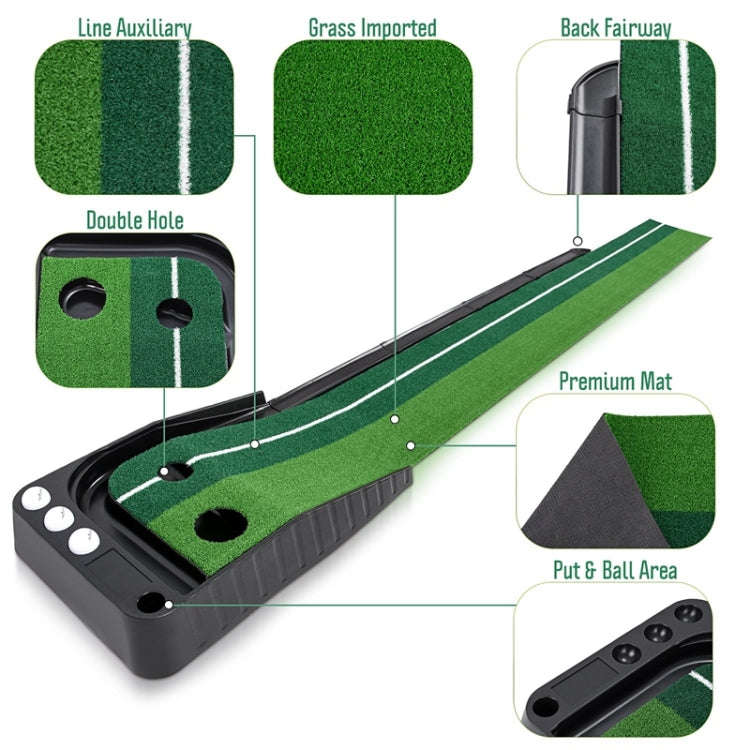 PGM Golf Mini Putting Mat Push Rod Trainer 3m, without Auto Ball Return Fairway, 3m, without Auto...