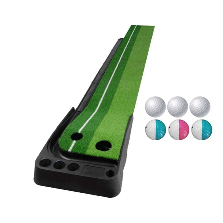 PGM Golf Putting Mat Push Rod Trainer 3m, with Three Soft Balls & Three Bicolor Balls & Auto Ball...