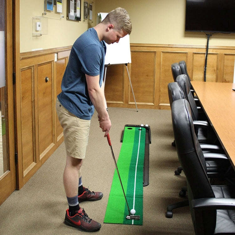 PGM Golf Putting Mat Push Rod Trainer 3m, with Three Soft Balls & Three Bicolor Balls & Auto Ball...