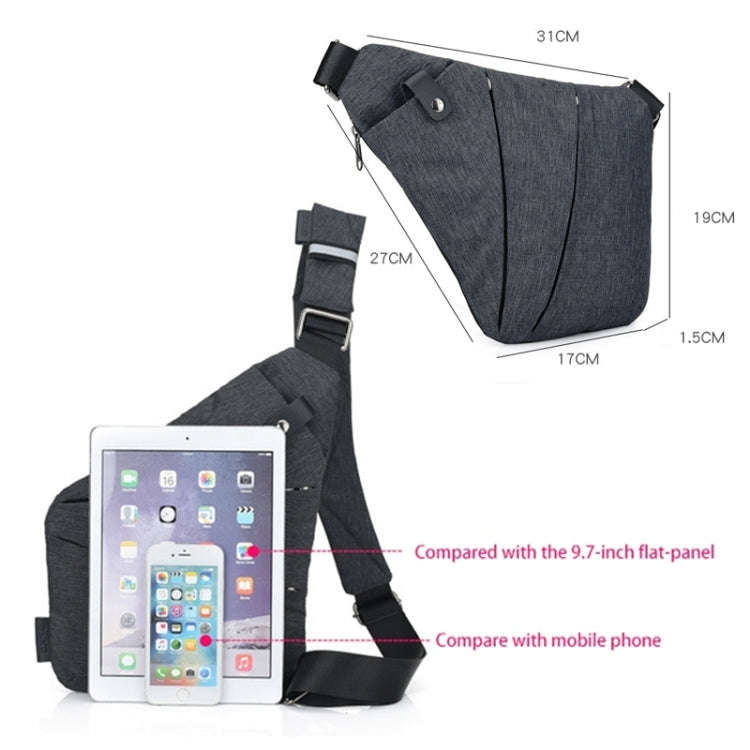 Multi-Function Portable Anti-theft Polyester Business Chest Bag Outdoor Sports Left Shoulder Bag ...