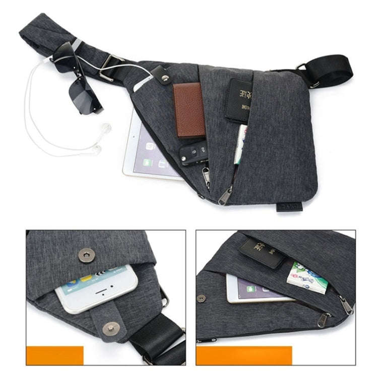 Multi-Function Portable Anti-theft Polyester Business Chest Bag Outdoor Sports Left Shoulder Bag ...