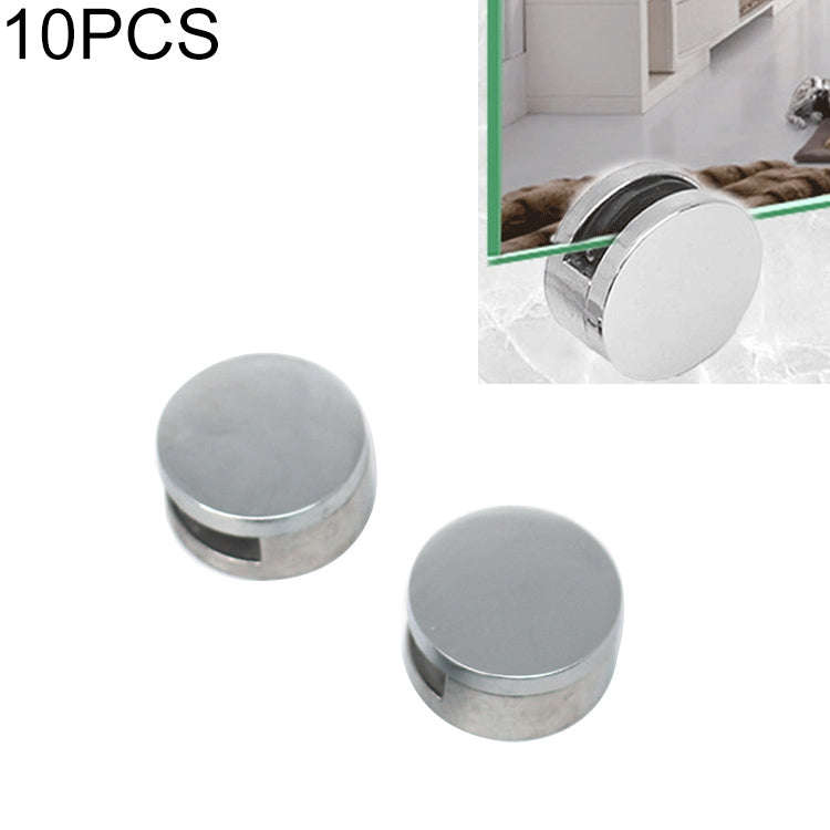 10 PCS Circular Glass Mirror Holder Buckle Fixing Accessories with Screw & Rubber Plug, Circular,...