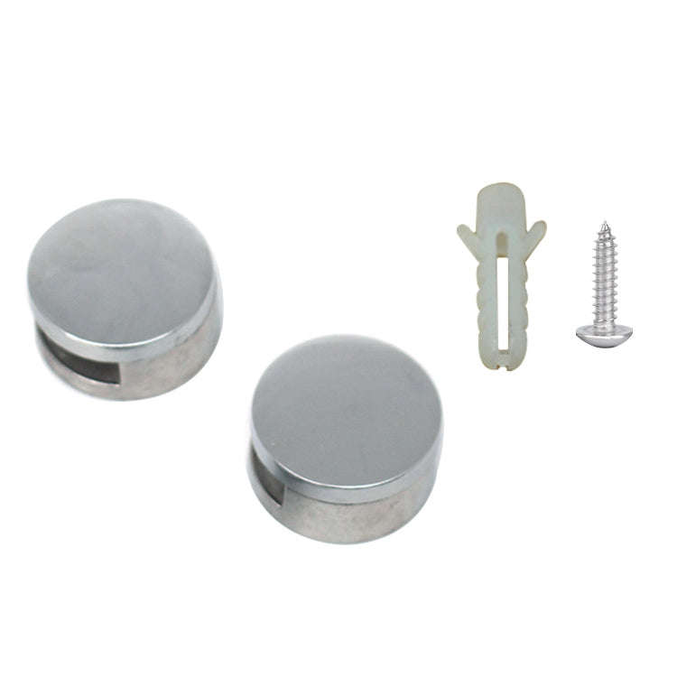 10 PCS Circular Glass Mirror Holder Buckle Fixing Accessories with Screw & Rubber Plug, Circular,...