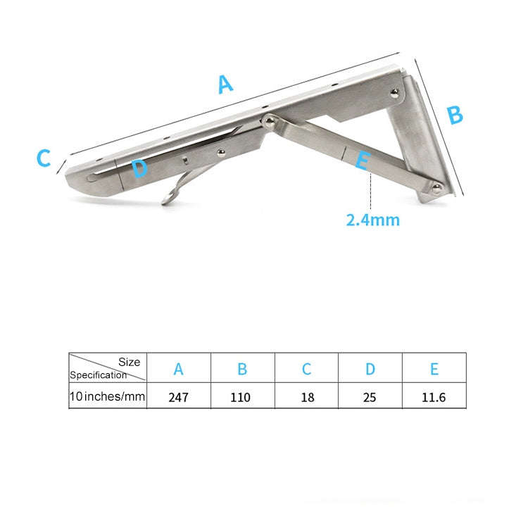 2 PCS 10 inch K Type Wall-mounted Foldable Stainless Steel Spring Storage Shelf for Dining Table,...