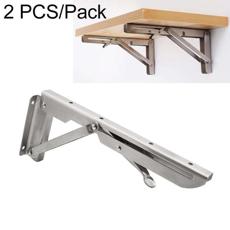 2 PCS 10 inch K Type Wall-mounted Foldable Stainless Steel Spring Storage Shelf for Dining Table,...